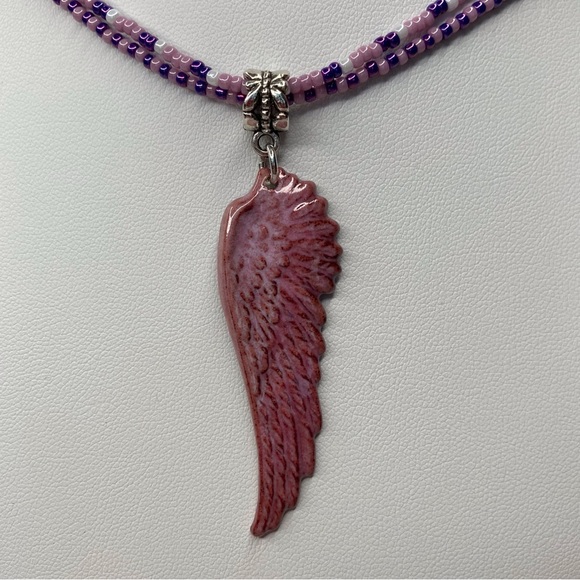 Handcrafted Charm Angel Wing Necklace, 18" - Picture 1 of 11
